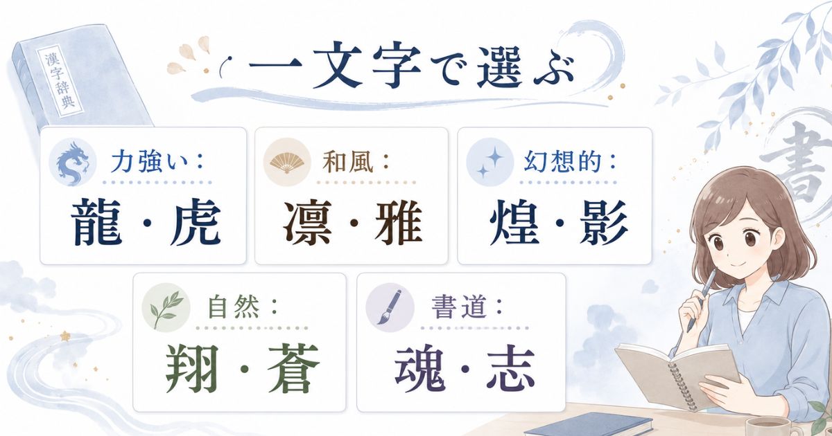 かっこいい漢字一文字を力強い・和風・幻想的・自然・書道向けに分類