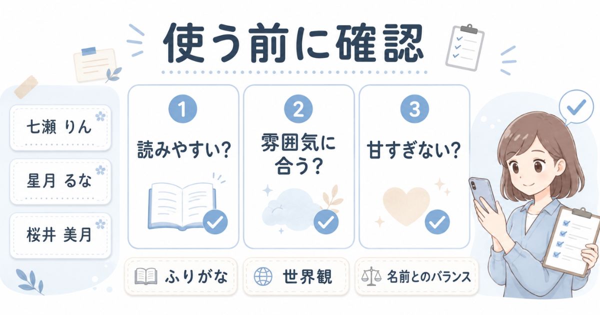創作で可愛い苗字を使う前に確認したい読みやすさと雰囲気のポイント