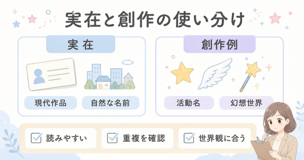 実在する苗字と創作例を用途や読みやすさで使い分けるチェック項目