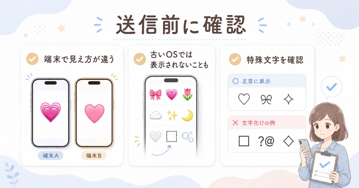 端末やOSによる絵文字の表示差と送信前に確認するポイント