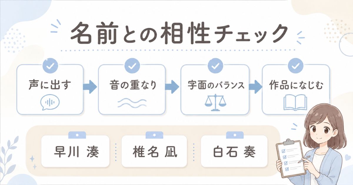 苗字と下の名前を音・字面・作品との相性から確認する選び方