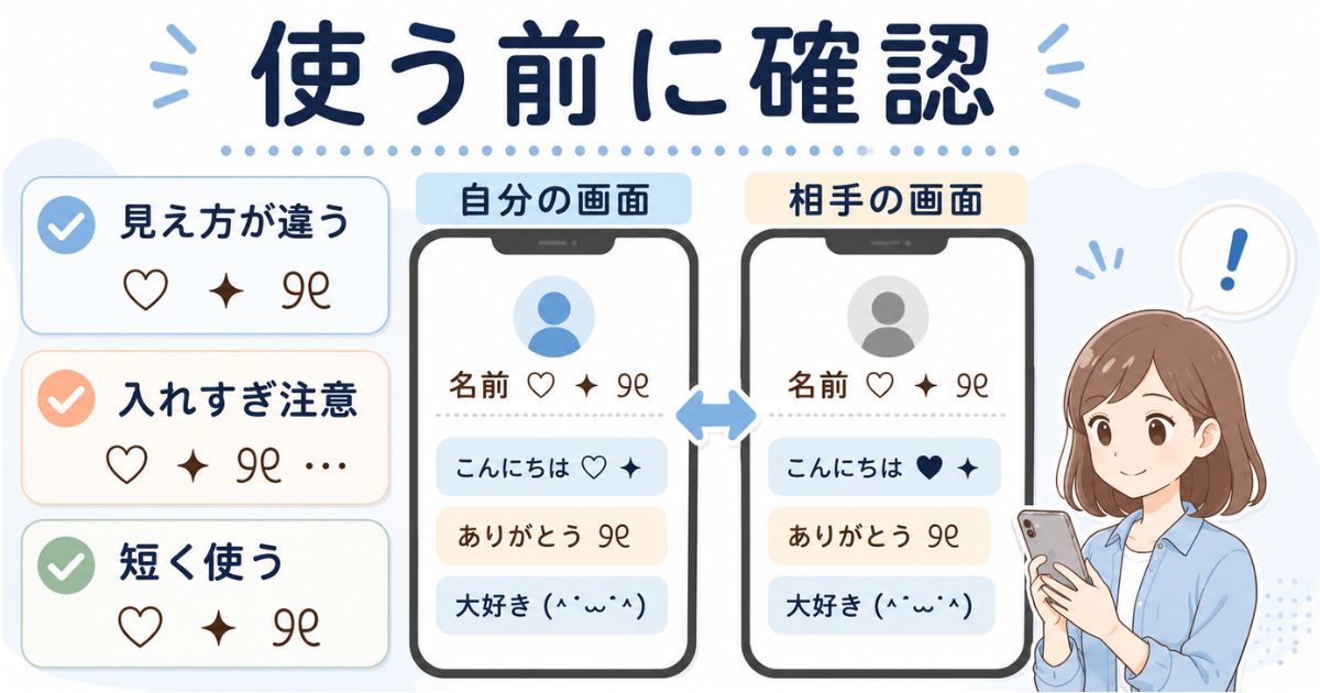 iPhoneやAndroidで可愛い絵文字を使う前に確認したい表示と使いすぎの注意点
