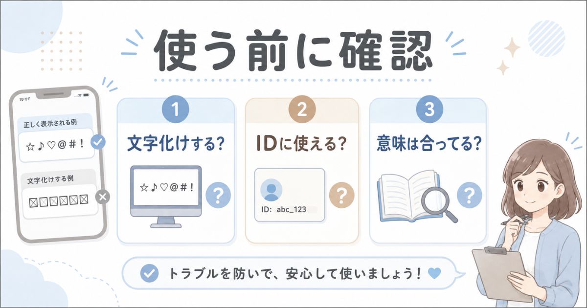記号や特殊文字を使う前に確認したい文字化けや使用制限の注意点