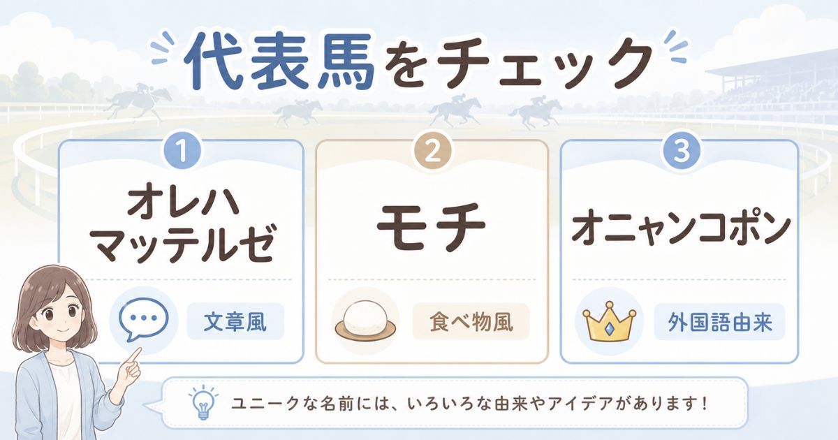 オレハマッテルゼ・モチ・オニャンコポンを代表例として紹介する早見図