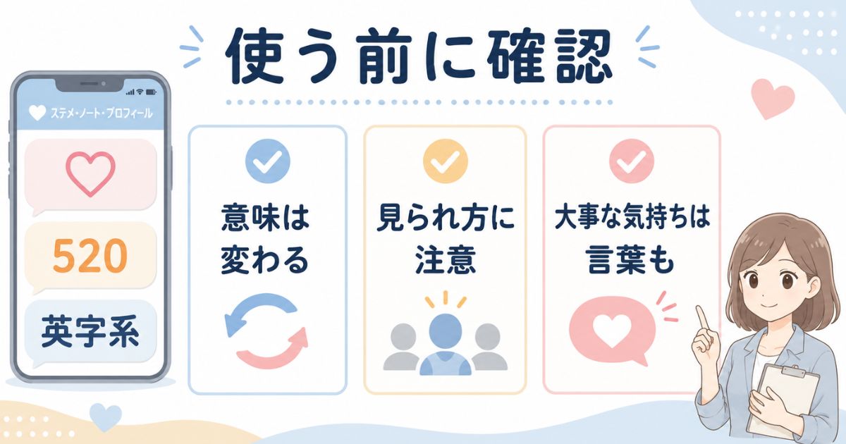 SNSやLINEで恋愛記号を使う前に確認したい注意点のチェックカード