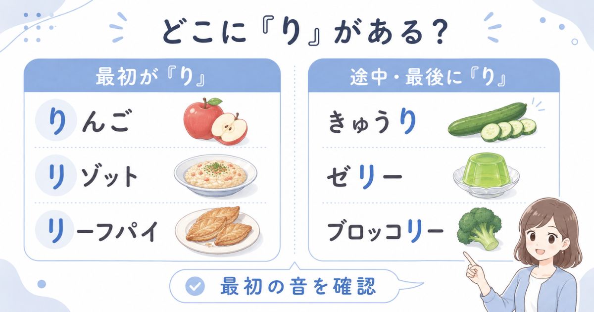 りから始まる食べ物と途中や最後にりがつく食べ物の違い