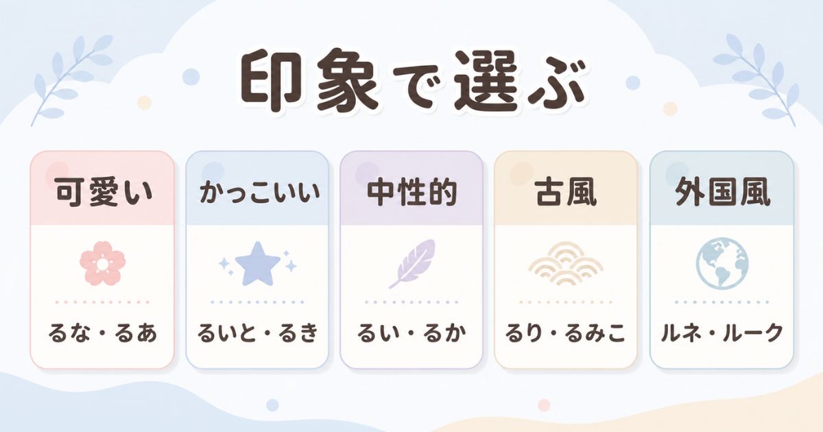 可愛い・かっこいい・中性的・古風・外国風の名前比較