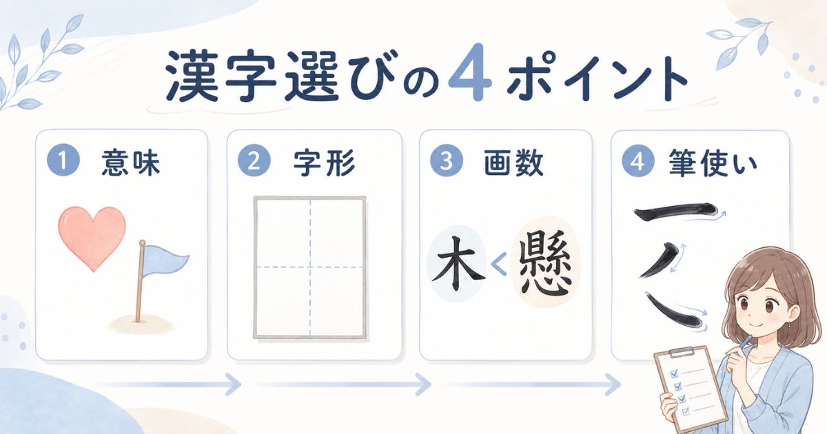 書道用の漢字を意味・字形・画数・筆使いから選ぶ4つのポイント