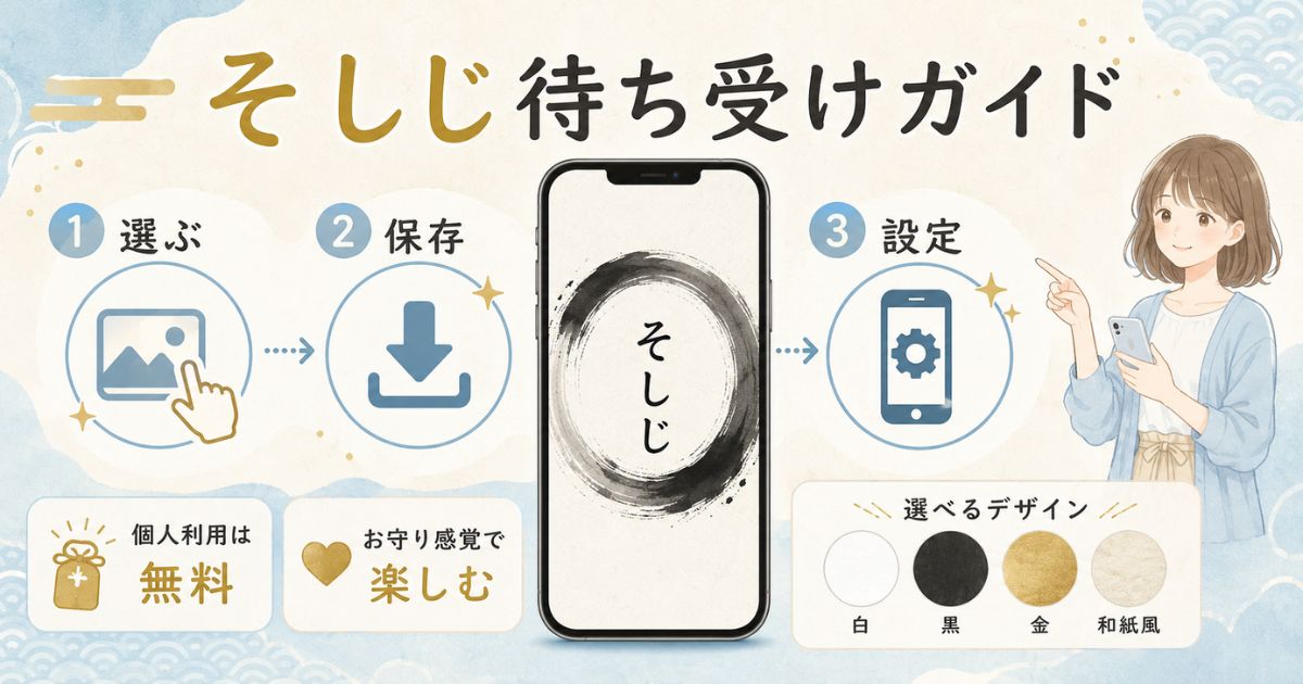 そしじの待ち受け画像を選び保存・設定する流れ